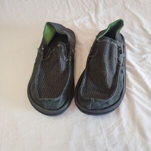 Sanuk Dark Green Slip-On Loafers